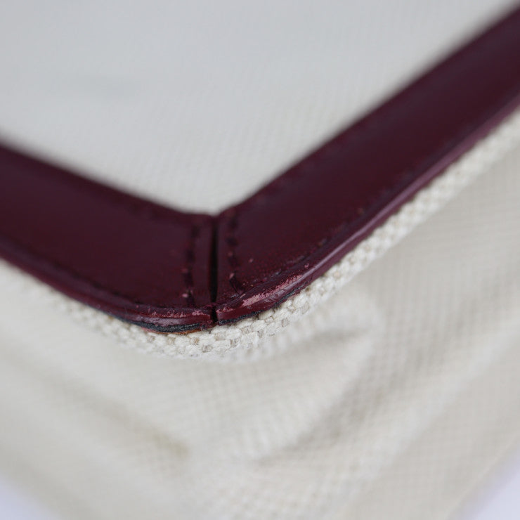 美品 BALENCIAGA バレンシアガ ネイビーポシェット ショルダーバッグ 390641 キャンバス レザー ベージュ ボルドー メッセンジャーバッグ ミニショルダーバッグ