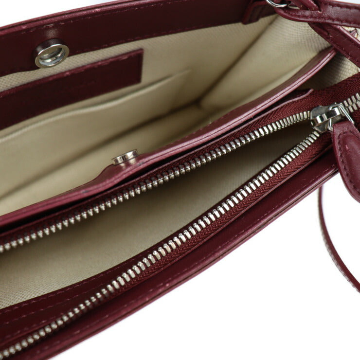 美品 BALENCIAGA バレンシアガ ネイビーポシェット ショルダーバッグ 390641 キャンバス レザー ベージュ ボルドー メッセンジャーバッグ ミニショルダーバッグ