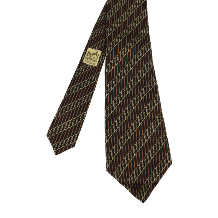 HERMES エルメス ネクタイ ネクタイ 7040 TA シルク ブラウン