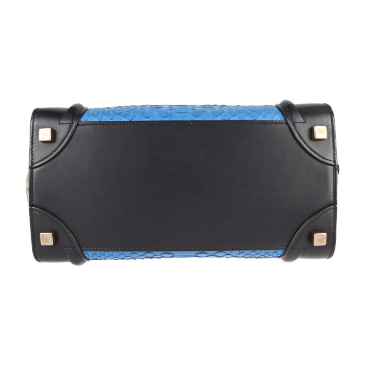 CELINE セリーヌ マイクロショッパー ラゲージ トートバッグ 167794 パイソン レザー ブラック ブルー ベージュ エキゾチックレザー