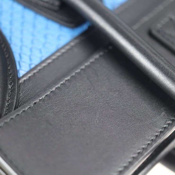 CELINE セリーヌ マイクロショッパー ラゲージ トートバッグ 167794 パイソン レザー ブラック ブルー ベージュ エキゾチックレザー