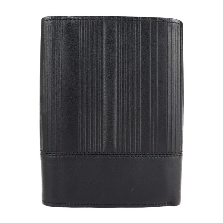 新古未使用展示品 Gianni Versace ジャンニ ヴェルサーチ 財布 三つ折り財布 - レザー ブラック シルバー金具 がま口 ミディアムウォレット