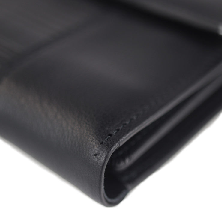 新古未使用展示品 Gianni Versace ジャンニ ヴェルサーチ 財布 三つ折り財布 - レザー ブラック シルバー金具 がま口 ミディアムウォレット