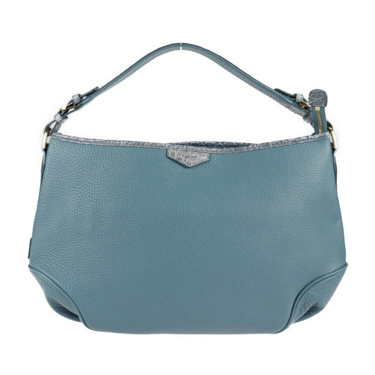 美品 LEATHER JEWELS レザージュエルズ バッグ ショルダーバッグ 71031A レザー クロコダイル ブルージーン ゴールド金具 2WAY ハンドバッグ