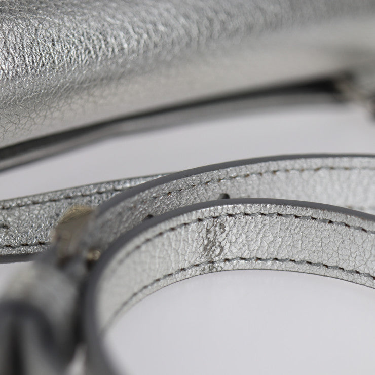 美品 GIVENCHY ジバンシィ デュエット ショルダーバッグ BB500VB01C レザー シルバー アイボリー ブラウン フラップ