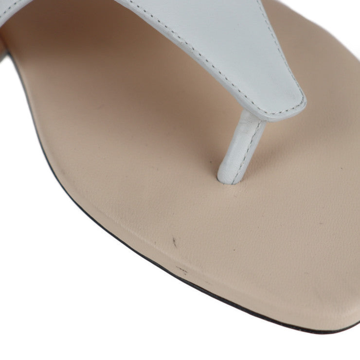 美品 FENDI フェンディ トングサンダル サンダル ＃35 レザー ホワイト マルチカラー フラット スタッズ 参考サイズ 22cm