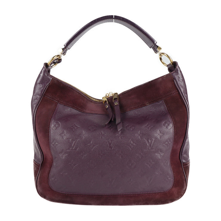美品 LOUIS VUITTON ルイ ヴィトン オダシューズPM モノグラムアンプラント ショルダーバッグ M40583 レザー スウェード オーブ パープル系 2WAY ハンドバッグ ワンショルダーバッグ ビトン スエード