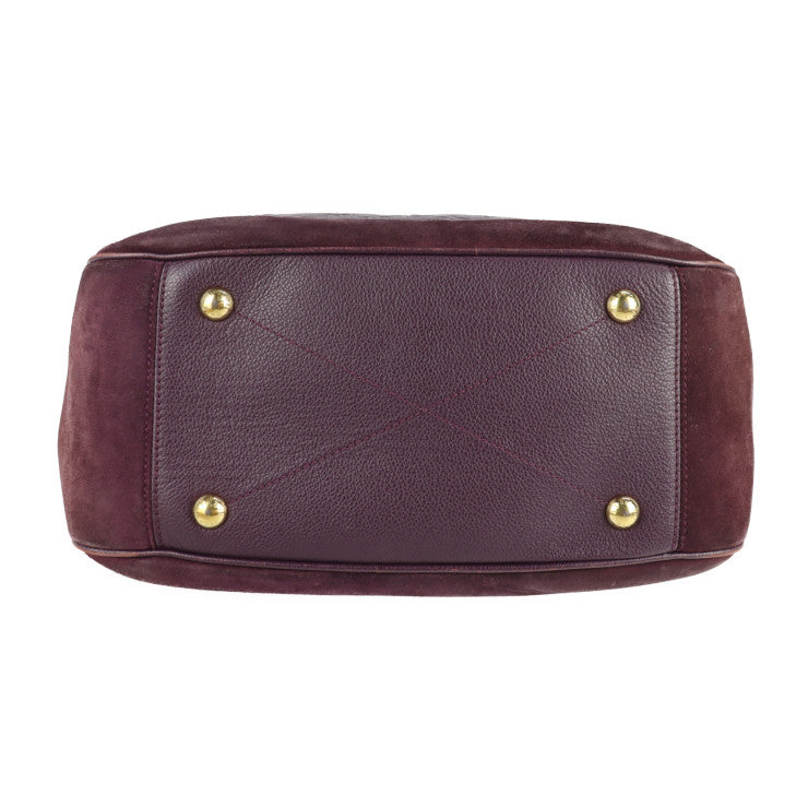 美品 LOUIS VUITTON ルイ ヴィトン オダシューズPM モノグラムアンプラント ショルダーバッグ M40583 レザー スウェード オーブ パープル系 2WAY ハンドバッグ ワンショルダーバッグ ビトン スエード