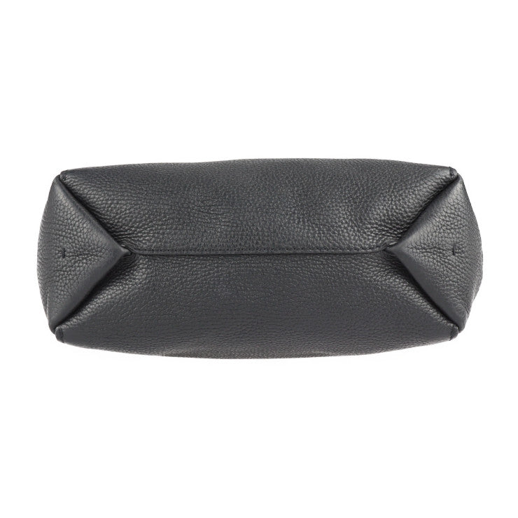 JIMMY CHOO ジミーチュウ FLO トートバッグ - レザー ブラック シルバー金具 ロゴ チェーン