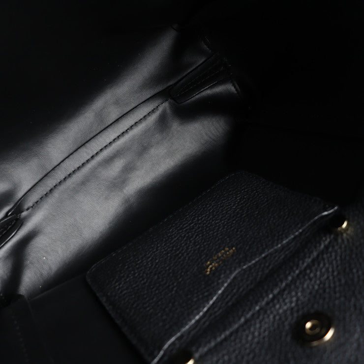 JIMMY CHOO ジミーチュウ FLO トートバッグ - レザー ブラック シルバー金具 ロゴ チェーン