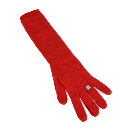 New, unused, display item, CHANEL Chanel long gloves, sports line gloves - cashmere, red, silver hardware, knit, CC, Coco mark