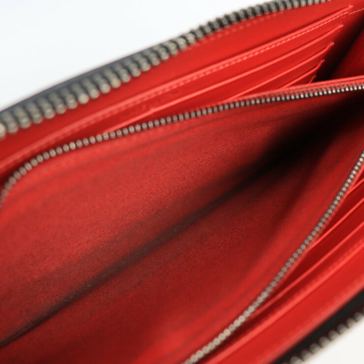 美品 Christian Louboutin クリスチャンルブタン パネトーネ ウォレットXL 長財布 3175209 レザー ネイビー マルチカラー スパイクスタッズ ラウンドファスナー クラッチ ハンドバッグ トラベルケース