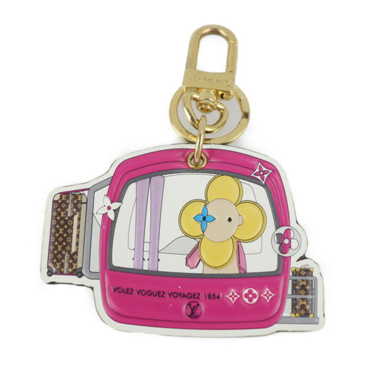 LOUIS VUITTON Louis Vuitton Portecle Epi Vivienne Monogram Keychain M68653 PVC Metal Brown Pink Multicolor Gold Hardware Keyring Bag Charm Vuitton