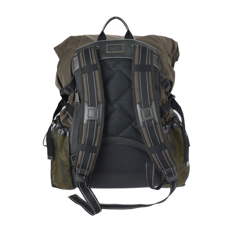 BOTTEGAVENETA ボッテガヴェネタ バックパック リュック・デイパック 571596 ナイロン レザー フォンデンテ ブラウン系 ブラック イエロー系