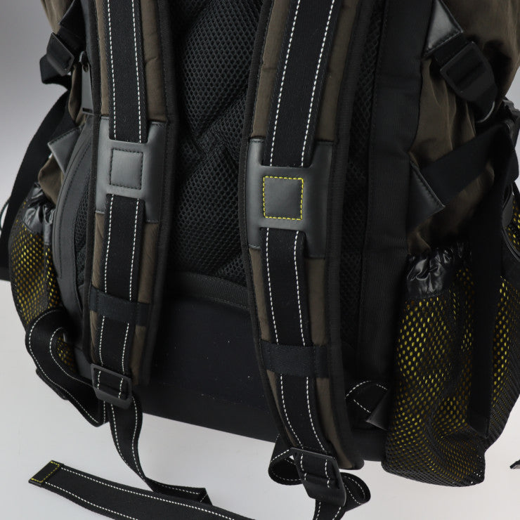 BOTTEGAVENETA ボッテガヴェネタ バックパック リュック・デイパック 571596 ナイロン レザー フォンデンテ ブラウン系 ブラック イエロー系