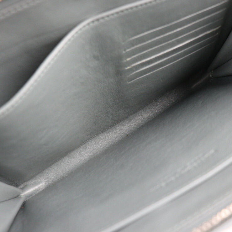 美品 BOTTEGAVENETA ボッテガヴェネタ ドキュメントケース マキシイントレチャート セカンドバッグ 629134 VCRU1 1607 レザー SLATE グレー系 クラッチバッグ ハンドバッグ 書類鞄