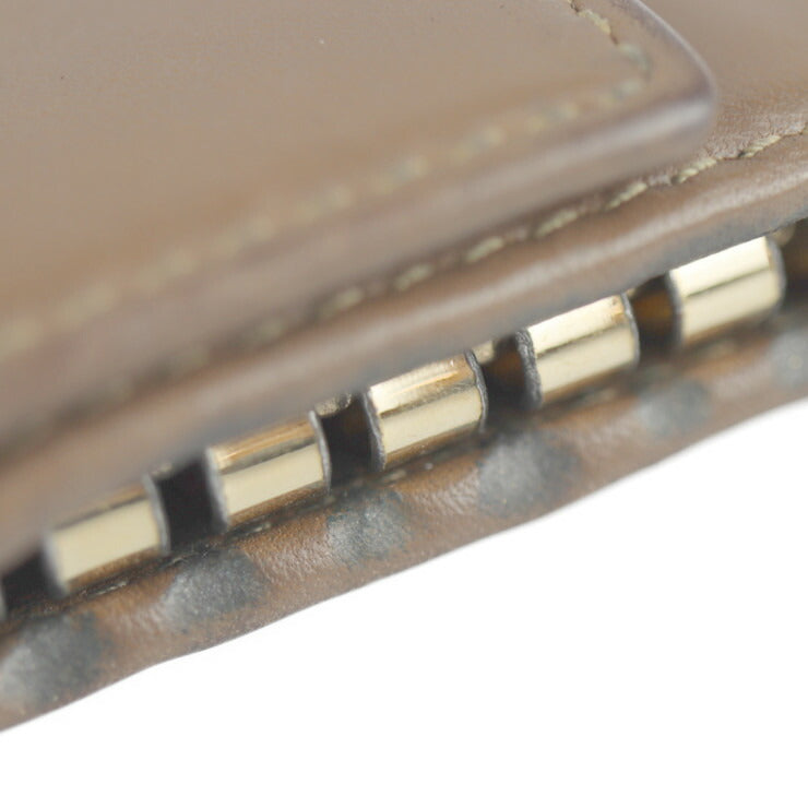 BVLGARI BVLGARI BVLGARI Colore Key Case 33068 Leather Brown Gold Hardware 6-ring Tri-fold