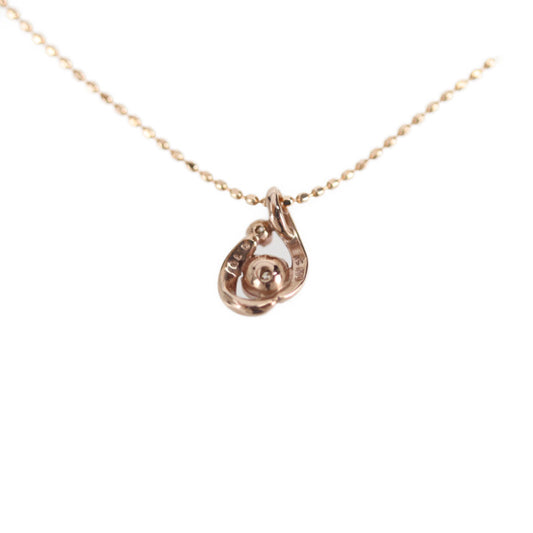 Beautiful KUMIKYOKU design necklace - K10 pink gold diamond 0.1ct PG pendant 1.5g