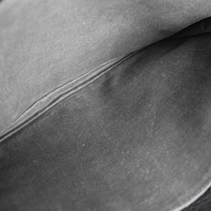 美品 FENDI フェンディ セレリア セカンドバッグ 7M0203 カーフレザー グレー シルバー金具 クラッチバッグ ポーチ