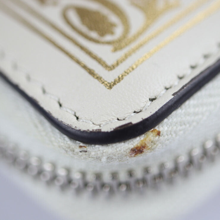 美品 GUCCI グッチ GUCCY SEGA コラボ 長財布 510488 レザー アイボリー ゴールド ラウンドファスナー