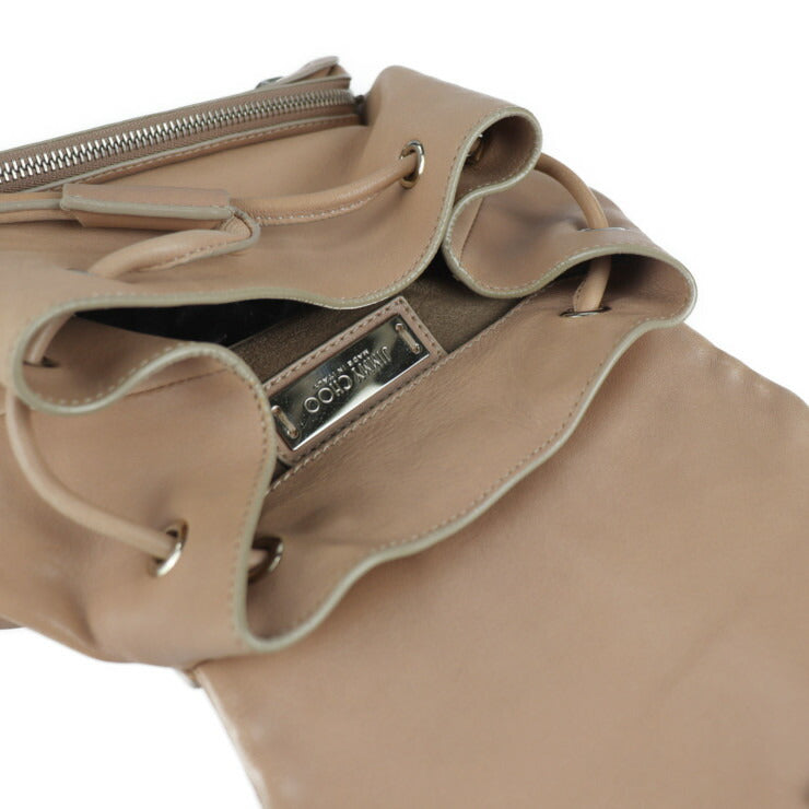 JIMMY CHOO ジミーチュウ SUKI スキ リュック・デイパック - レザー ピンクベージュ 2WAY ワンショルダーバッグ ミニ バックパック スタースタッズ