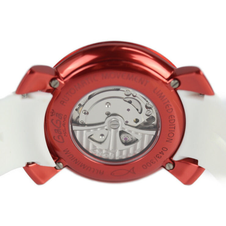 超美品 Gaga Milano ガガミラノ 2014年 ブラジルワールドカップ イングランドモデル MANUALE 48MM マニュアーレ 腕時計 5070.6 アルミ ラバー レッド ホワイト グリーン文字盤 自動巻き 世界300本限定