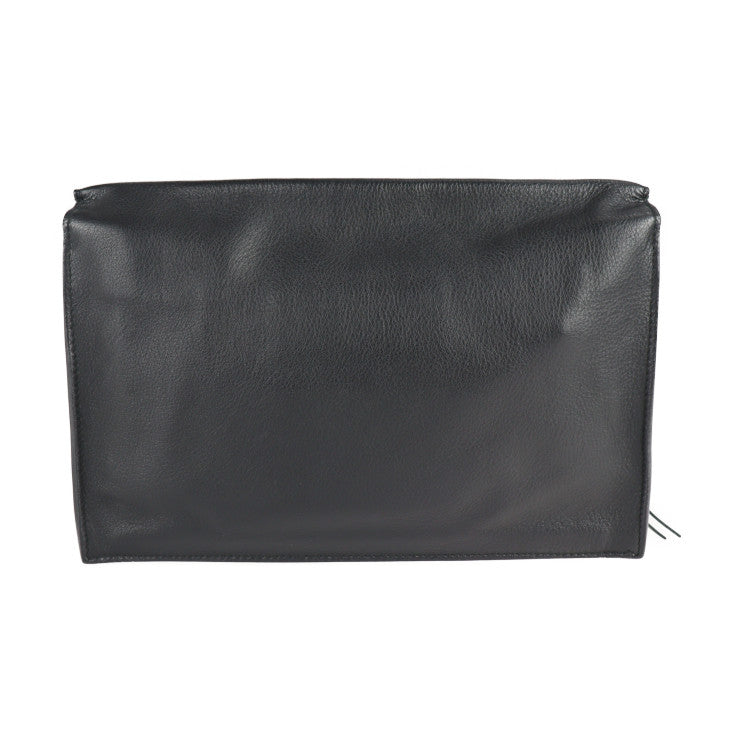 美品 BALENCIAGA バレンシアガ ペーパー ジップアラウンド サイト クラッチバッグ 357328 カーフレザー ブラック セカンドバッグ ハンドバッグ