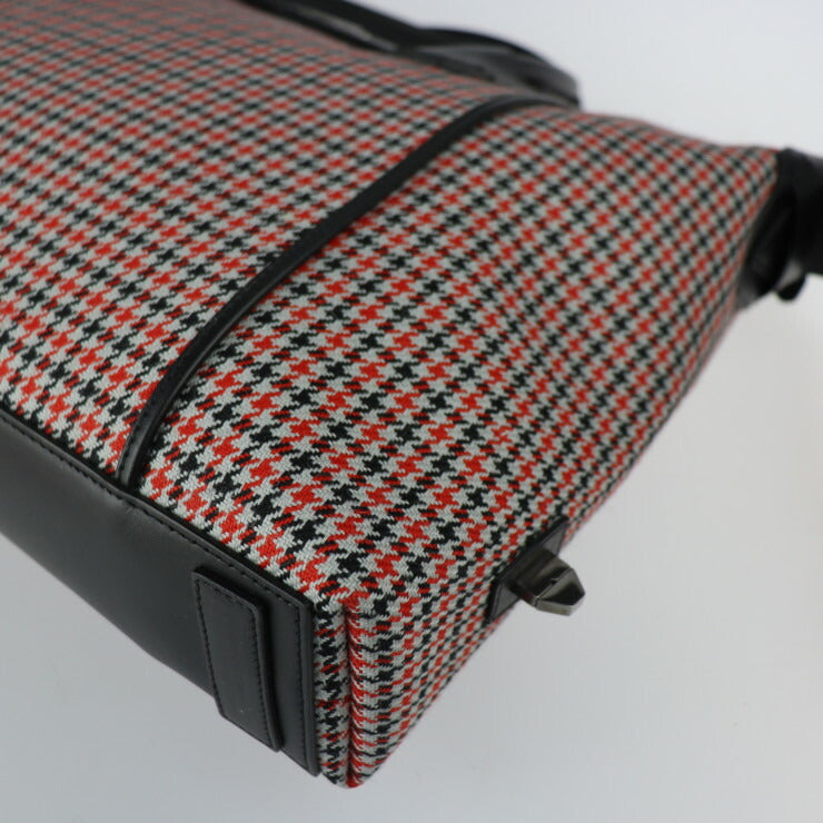 超美品 GIVENCHY ジバンシィ アンティゴナ ソフト ミディアム ハンドバッグ BB50F2B0Z0 ウール レザー レッド ブラック シルバー金具 2WAY ショルダーバッグ トートバッグ