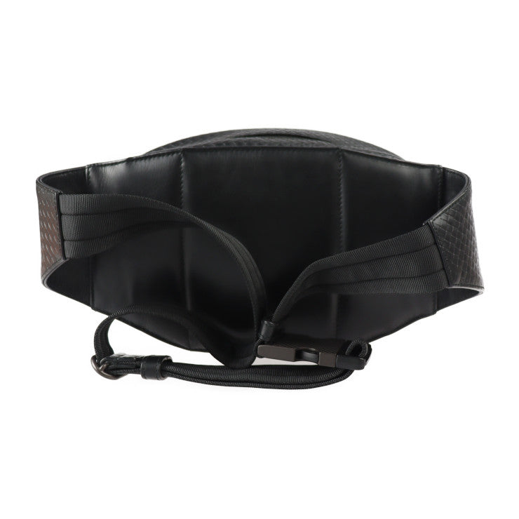 超美品 BOTTEGAVENETA ボッテガヴェネタ BELT BAG IN MICRO INTRECCIATO EMBOSSED マイクロ イントレチャート ウエストバッグ 547889 カーフレザー ブラック マルチカラー マイクロ イントレッチオ エンボスド ベルトバッグ ボディバッグ