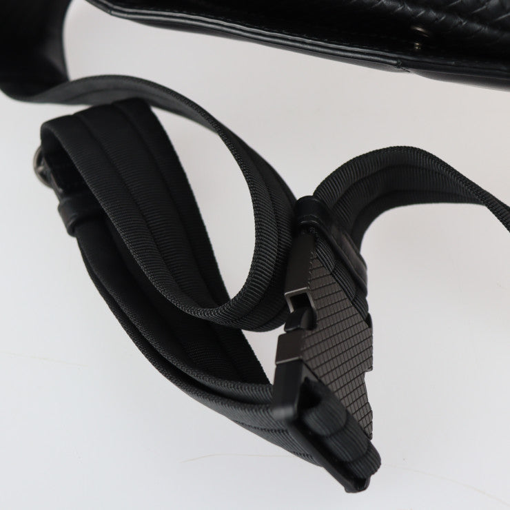 超美品 BOTTEGAVENETA ボッテガヴェネタ BELT BAG IN MICRO INTRECCIATO EMBOSSED マイクロ イントレチャート ウエストバッグ 547889 カーフレザー ブラック マルチカラー マイクロ イントレッチオ エンボスド ベルトバッグ ボディバッグ