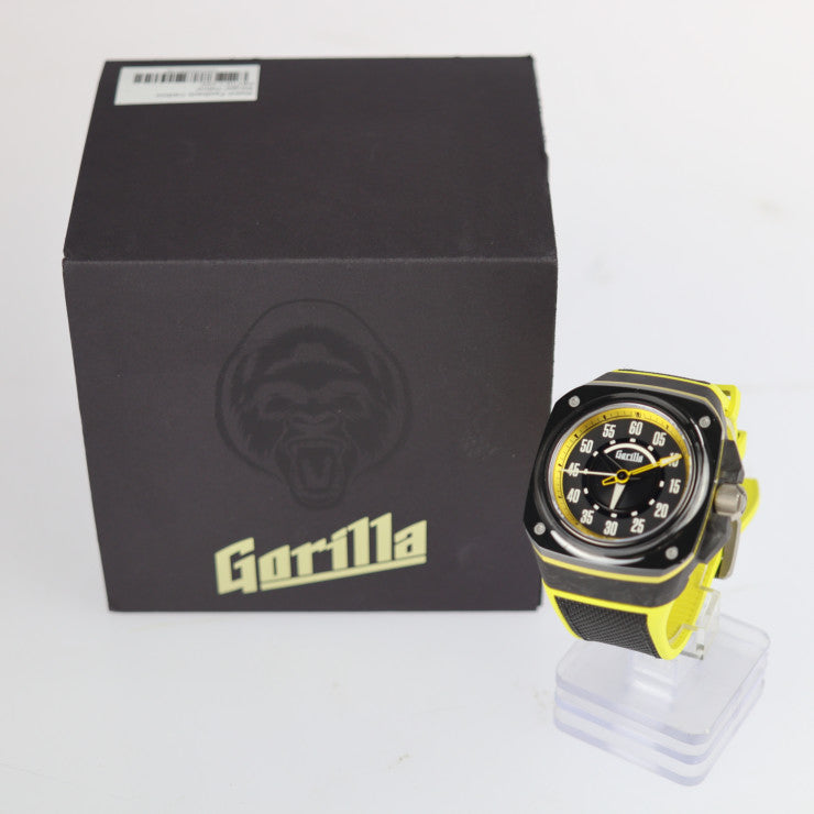 美品 Gorilla ゴリラ スティンガー ファストバック 腕時計 FBY10.1 カーボン セラミック アルミ チタン ラバー イエロー ブラック 自動巻き ゴリラウォッチ