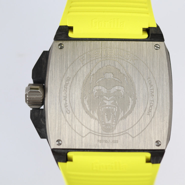 美品 Gorilla ゴリラ スティンガー ファストバック 腕時計 FBY10.1 カーボン セラミック アルミ チタン ラバー イエロー ブラック 自動巻き ゴリラウォッチ