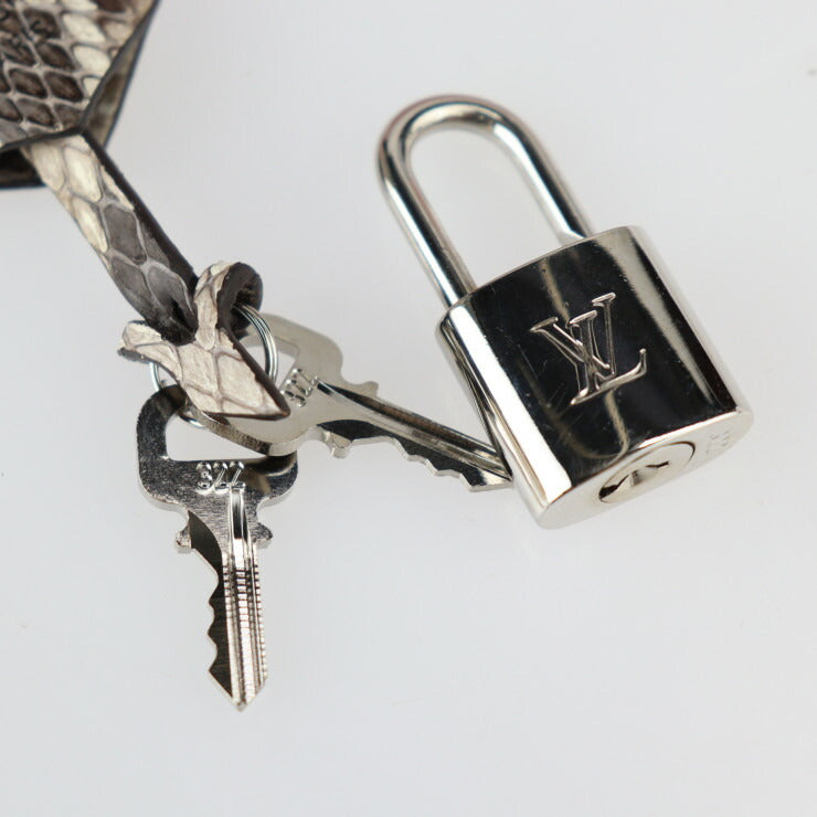 超美品 LOUIS VUITTON ルイ ヴィトン ロックイットMM パルナセア ハンドバッグ N92043 パイソン ヴォーカシミール MAGNOLIA ピンク系 ベージュ系 シルバー金具 2WAY ショルダーバッグ ビトン