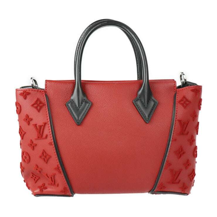 美品 LOUIS VUITTON ルイ ヴィトン トートW BB モノグラムヴェルール ハンドバッグ M94629 ヴォーカシミールレザー スリーズ レッド系 ブラック シルバー金具 2WAY ショルダーバッグ ビトン