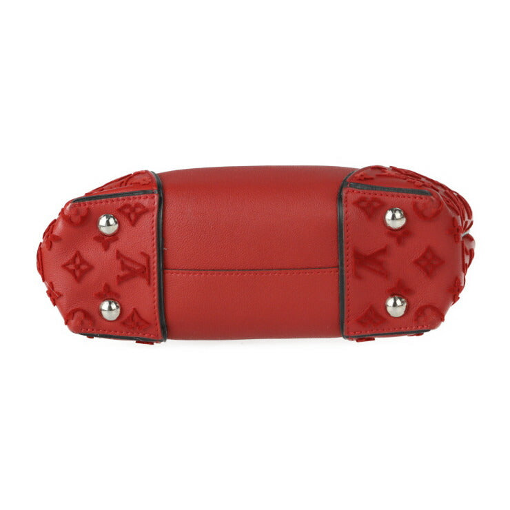 美品 LOUIS VUITTON ルイ ヴィトン トートW BB モノグラムヴェルール ハンドバッグ M94629 ヴォーカシミールレザー スリーズ レッド系 ブラック シルバー金具 2WAY ショルダーバッグ ビトン