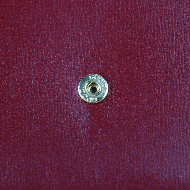 美品 GUCCI グッチ MARINA マリーナ インターロッキングG 長財布 598531 レザー レッド系 ボルドー系 ゴールド金具 二つ折り財布