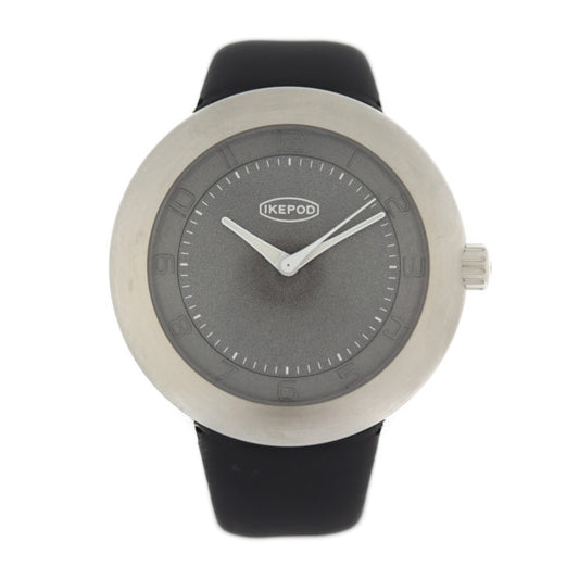 Brand new, unused display item IKEPOD Megapod 101 Rob watch IPM101SILB Stainless steel Rubber Silver Black Gray dial Automatic winding Back scale Men's