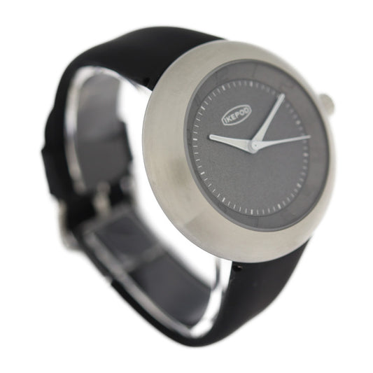 Brand new, unused display item IKEPOD Megapod 101 Rob watch IPM101SILB Stainless steel Rubber Silver Black Gray dial Automatic winding Back scale Men's