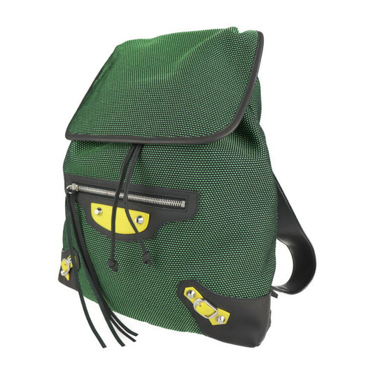 美品 BALENCIAGA バレンシアガ トラベラー S リュック・デイパック 382830 ナイロン レザー グリーン ブラック バックパック リュックサック