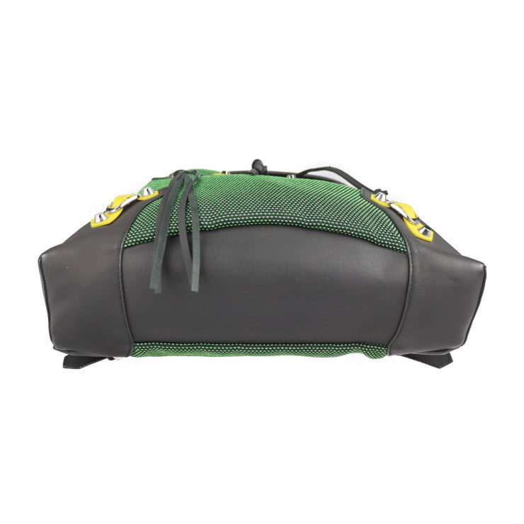 美品 BALENCIAGA バレンシアガ トラベラー S リュック・デイパック 382830 ナイロン レザー グリーン ブラック バックパック リュックサック