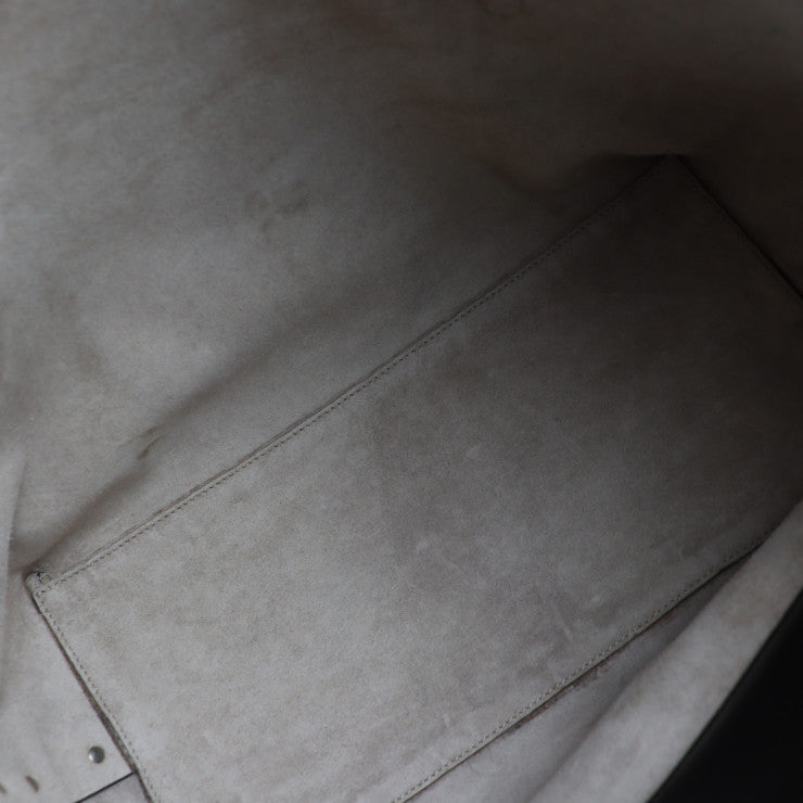 美品 JIMMY CHOO ジミーチュウ ツイスト イースト ウエスト トートバッグ - レザー ブラック ボルドー系 ハンドバッグ ショルダーバッグ ショッピングバッグ バイカラー