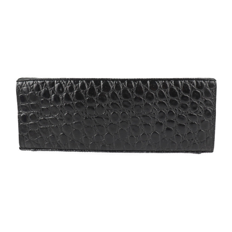 Salvatore Ferragamo サルヴァトーレ フェラガモ ガンチーニ ハンドバッグ BR212638 クロコ型押し レザー ブラック ゴールド金具 2WAY ショルダーバッグ