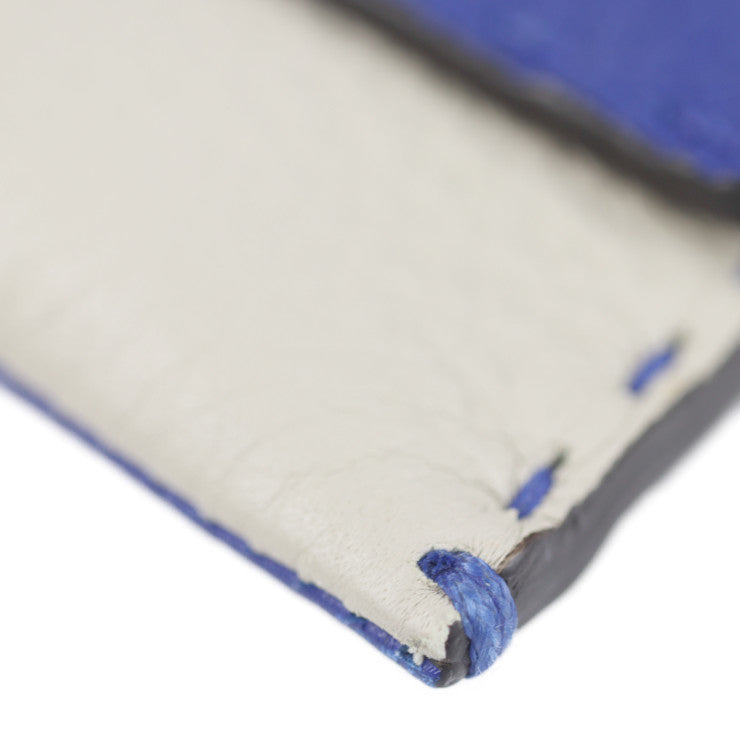 超美品 FENDI フェンディ アルダ326 セレリア クラッチバッグ 8N0104 レザー ブルー系 ホワイト系 セカンドバッグ ターンロック