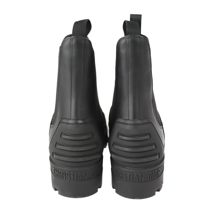 新古未使用展示品 Christian Dior クリスチャンディオール ディオールアイアン ブーツ CL 0620 表記サイズ 38D レザー ラバー ブラック 参考サイズ約25cm