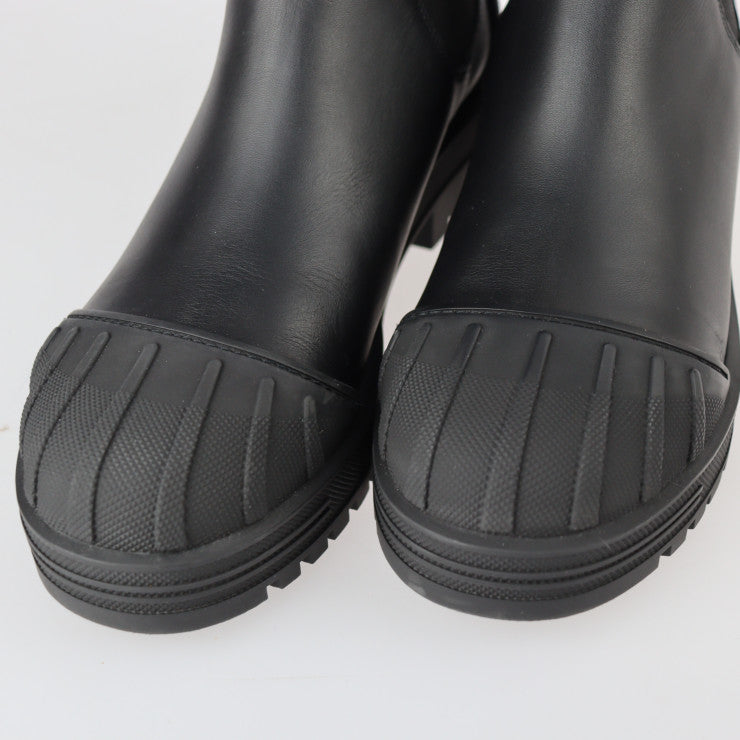 新古未使用展示品 Christian Dior クリスチャンディオール ディオールアイアン ブーツ CL 0620 表記サイズ 38D レザー ラバー ブラック 参考サイズ約25cm