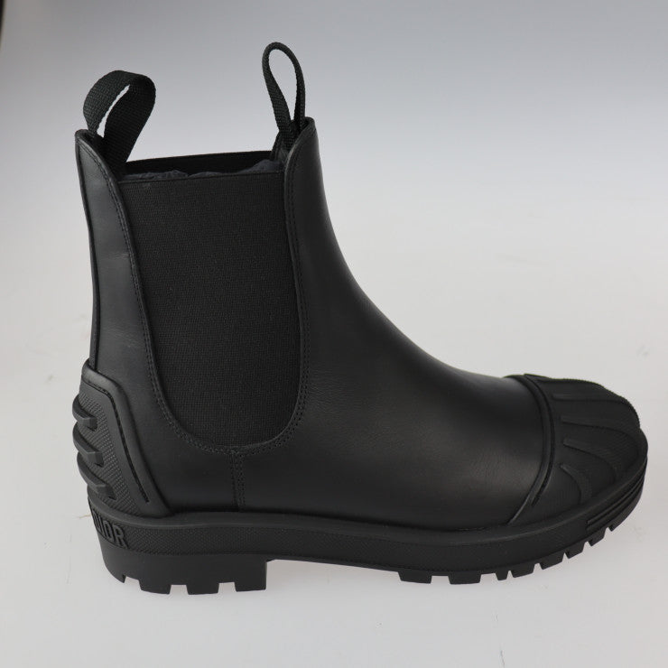 新古未使用展示品 Christian Dior クリスチャンディオール ディオールアイアン ブーツ CL 0620 表記サイズ 38D レザー ラバー ブラック 参考サイズ約25cm