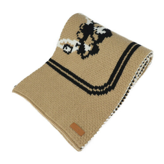 新古未使用展示品 HERMES エルメス BRIDES de GALA ブリッド・ドゥ・ガラ マフラー カシミヤ 100% キャメル エクリュ ブラック 式典用馬勒 ニット