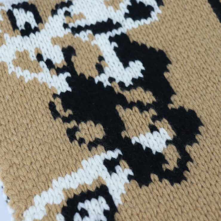 新古未使用展示品 HERMES エルメス BRIDES de GALA ブリッド・ドゥ・ガラ マフラー カシミヤ 100% キャメル エクリュ ブラック 式典用馬勒 ニット