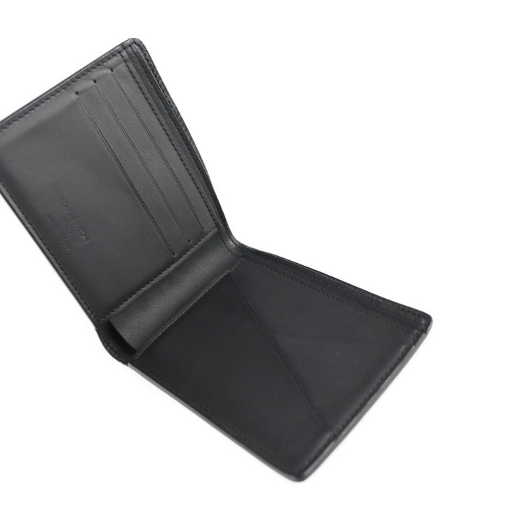 美品 LOUIS VUITTON ルイ ヴィトン ポルトフォイユ ミュルティプル ダミエアンフィニ 二つ折り財布 N63124 レザー オニキス ブラック 札入れ ビトン