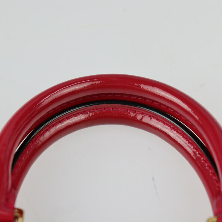 超美品 LOUIS VUITTON ルイ ヴィトン アルマ BB ヴェルニ ハンドバッグ M91606 パテントレザー ポムダムール レッド系 ゴールド金具 2WAY ショルダーバッグ クロスボディ ビトン